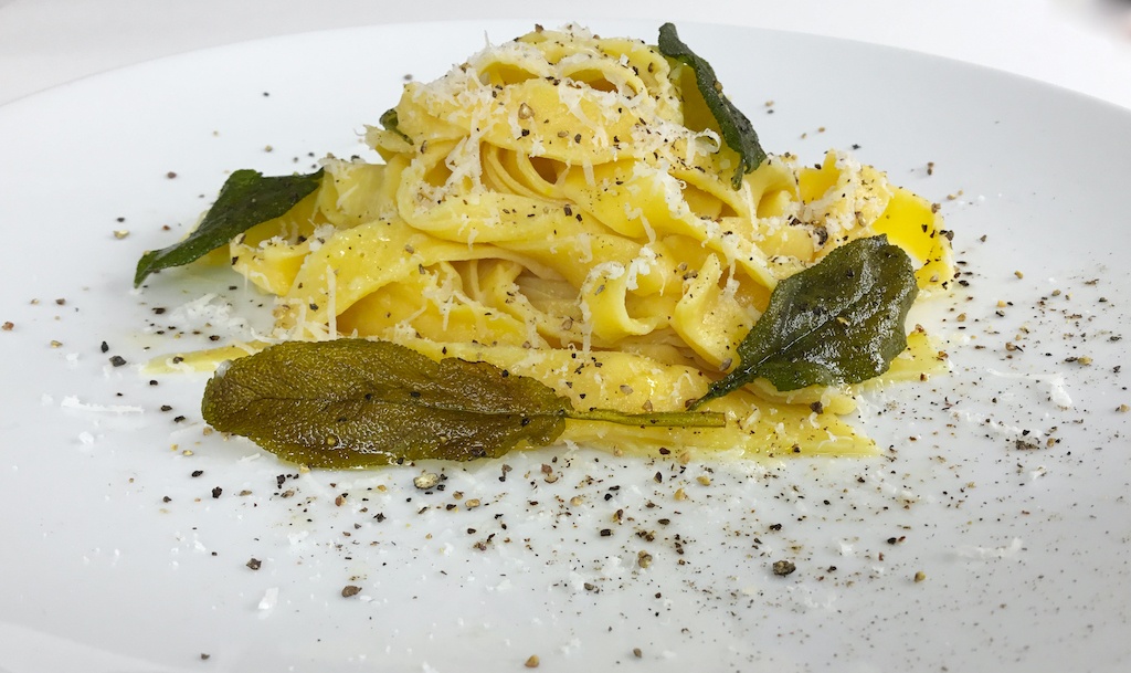tagliatelle pasta on the plate