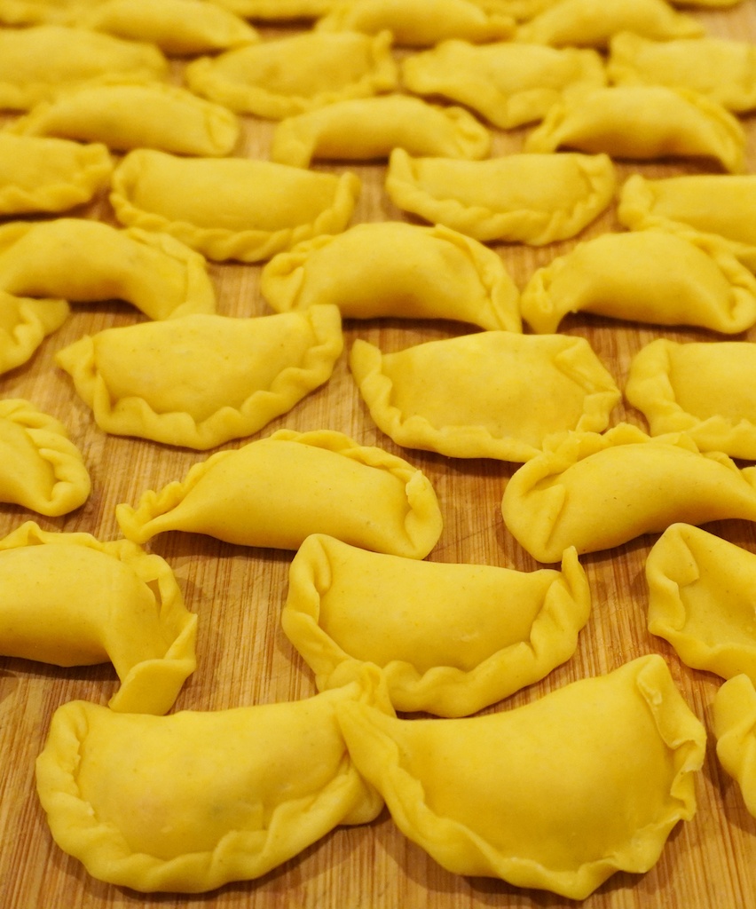 pierogi dumplings ready to cook - close up