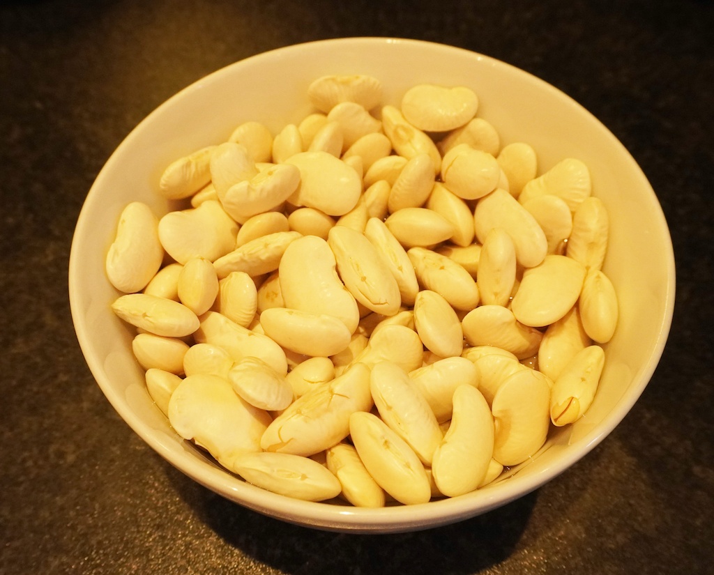 white beans after overnight soaking